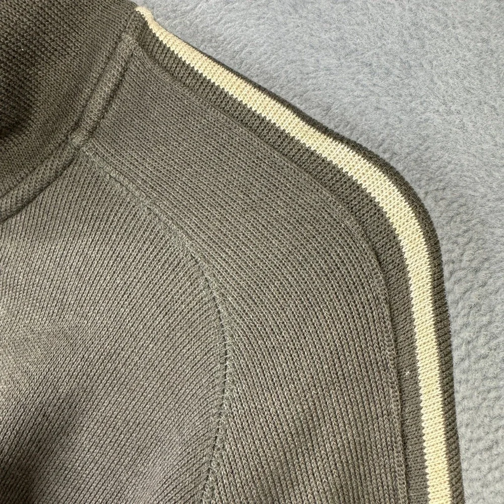Banana Republic Mens Olive Green Cotton Full Zip Track Jacket Side Stripe Large